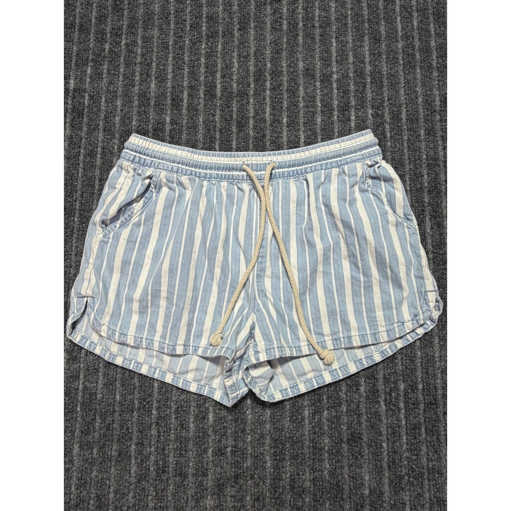 Aerie Blue White Striped Drawstring Shorts XS Casual Beach Lounge